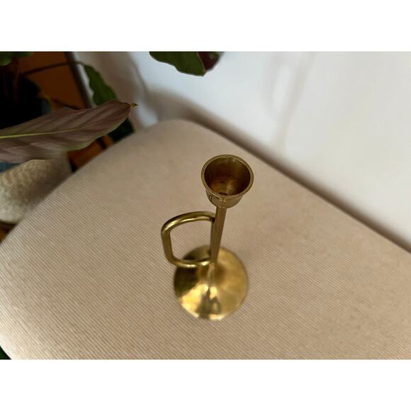 Vintage Trumpet Horn Candlesticks Brass Musical Instruments Metal Bugles Classic - Picture 9 of 10